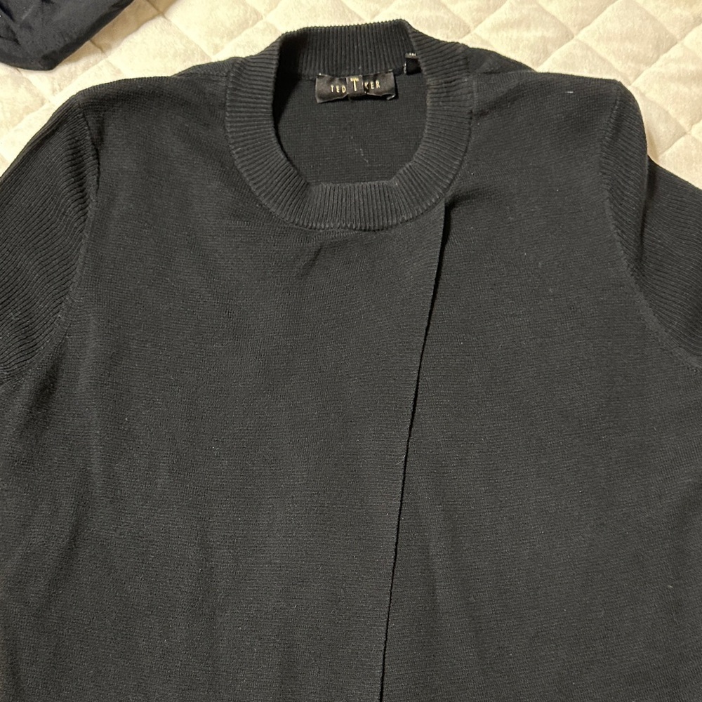 Ted Baker Women’s Black Split Crewneck Sweater